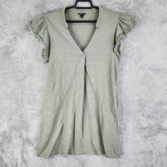 Women's Versona Green Dress Short Sleeve V Neck Size L - Picture 2 of 8